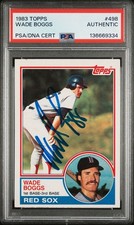 Wade Boggs Auto Autograph 1983 Topps Boston Red Sox Rookie RC Card #498 - PSA