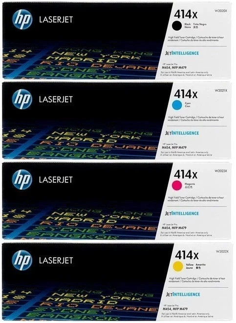 HP 414X HIGH YIELD TONER CARTRIDGE 4 PACK Black/Cyan/Magenta/Yellow Hp LaserJET
