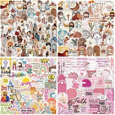 202 PCS Jesus Stickers Christian Sticker Pack Inspirational Bible Verse Stick...