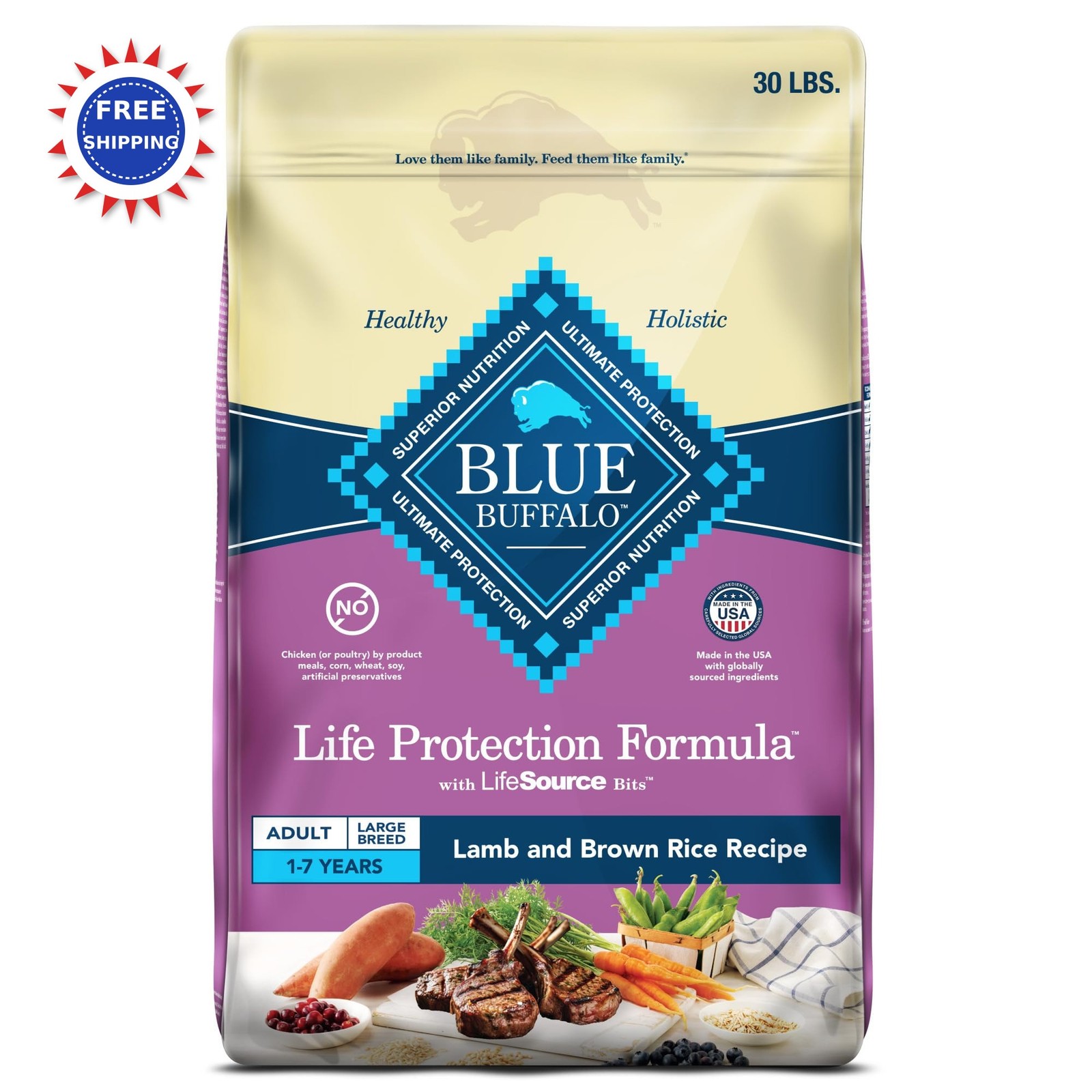 Blue Buffalo Life Protection Large Breed Adult Lamb & Brown 