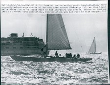 1964 Newport Constellation Americas Cup Yacht Race Wirephoto 7X9 Historic Press