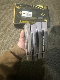 Hyperkin SupaBoy Portable Pocket BlackGold Handheld Console SNES Tested Working