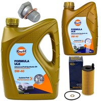 MotoröL Filter Set Gulf Formula ULE 5W-40 6 Liter + Schraube FüR BMW 1Er Mini