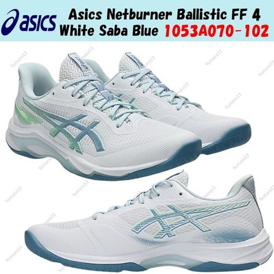 Asics Netburner Ballistic FF 4 White Saba Blue 1053A070-102 Herren Gr.