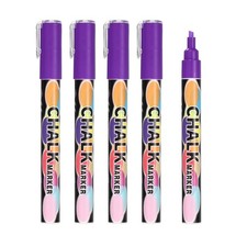 Liquid Chalk Markers 3mm, 5 Pcs Chalkboard Markers Erasable Tip, Purple
