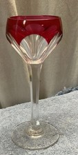 Antique Baccarat Saint Louis Rose Lined Crystal Liqueur Glass 6 1/2  
