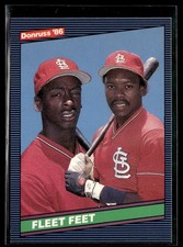 1986 Leaf #225 Fleet Feet (Willie McGee / Vince Coleman) Baseball Card 0303D