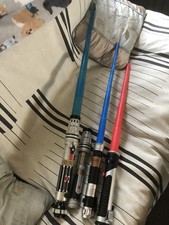 Star Wars Jedi Lightsabers Red/Blue Lucas Film 1999-2010 Dates Lot Of 3 Plus