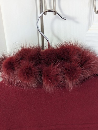 FAiTAT RED JACKET SIZE 10 MINK COLLAR Absolutely Beautiful Luxury Coat - Picture 8 of 8