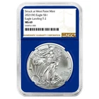 2021 (W) $1 1-oz T-2 American Silver Eagle NGC MS69 Brown Label Blue Core