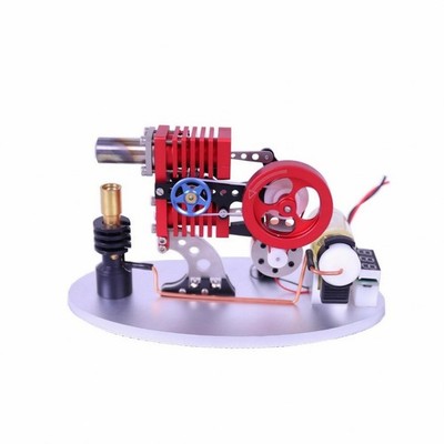 Heat Engine Engine Model Red Flywheel Electricity Generator Model Metal Build