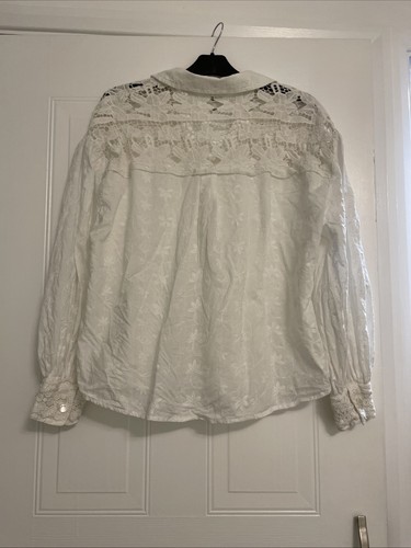 River Island Pretty White Lace Blouse Size M - Bild 6 von 8