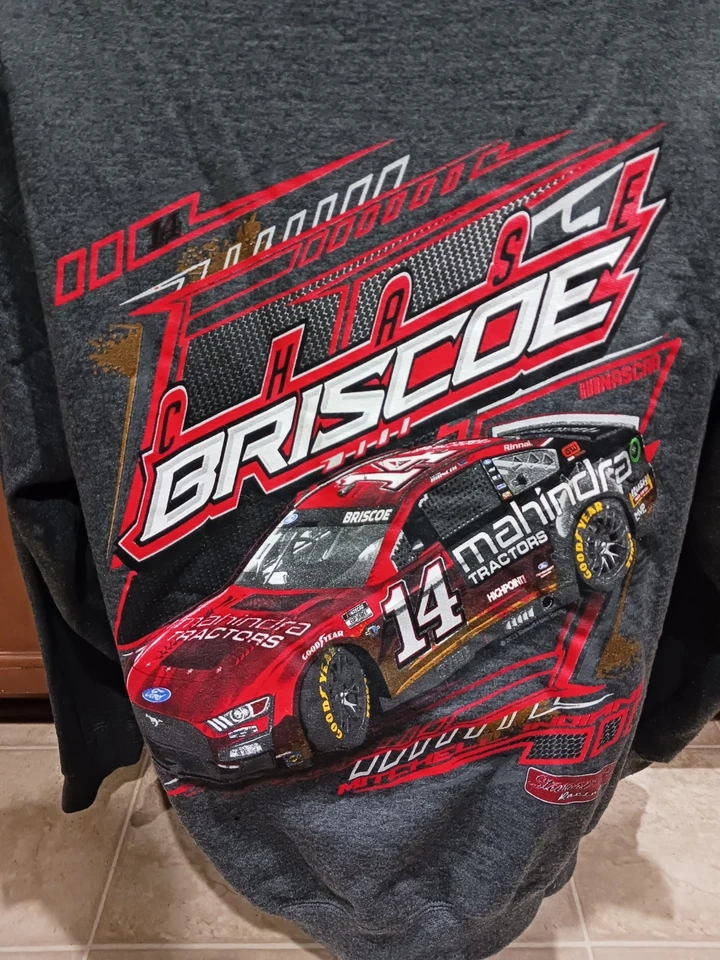 Stewart-Haas Racing Grande Persecución Briscoe Mahindra Ford Sudadera con Capucha Camisa Gris NASCAR Foto 3 de 4