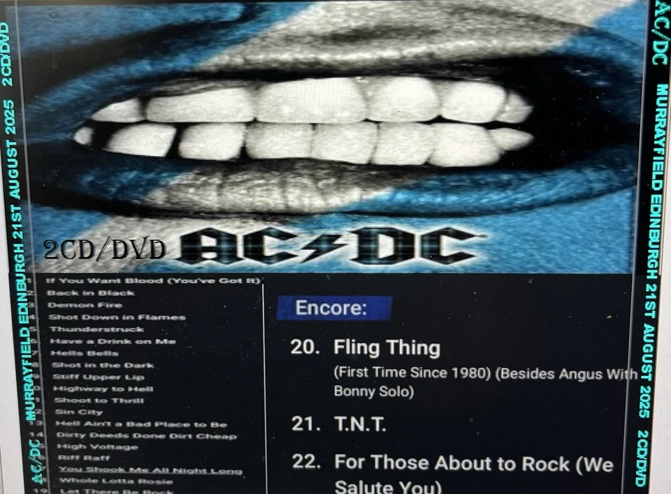 AC/DC Edinburgh Scotland 2025 2cd/dvd - Image 2 of 2