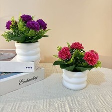 Decorative Potted Carnation Flowers Made of Silk for Indoor Applications