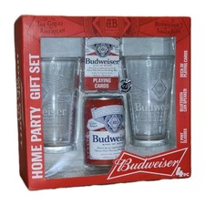Budweiser Bluetooth Can Speaker 2 Pint Glasses Cards Home Party Gift Set Sealed