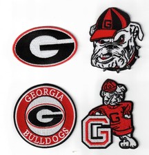 (4) Georgia Bulldogs Dawgs Logo Embroidered 3in Iron / Sew-On Patch