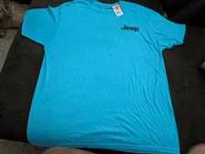 NEW Jeep Duck Go Anywhere Do Anything Front and Back Print T-Shirt Blue XL