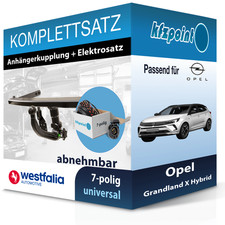 Für Opel Grandland X Hybrid 06.19- WESTFALIA Anhängerkupplung abnehmbar + 7polig