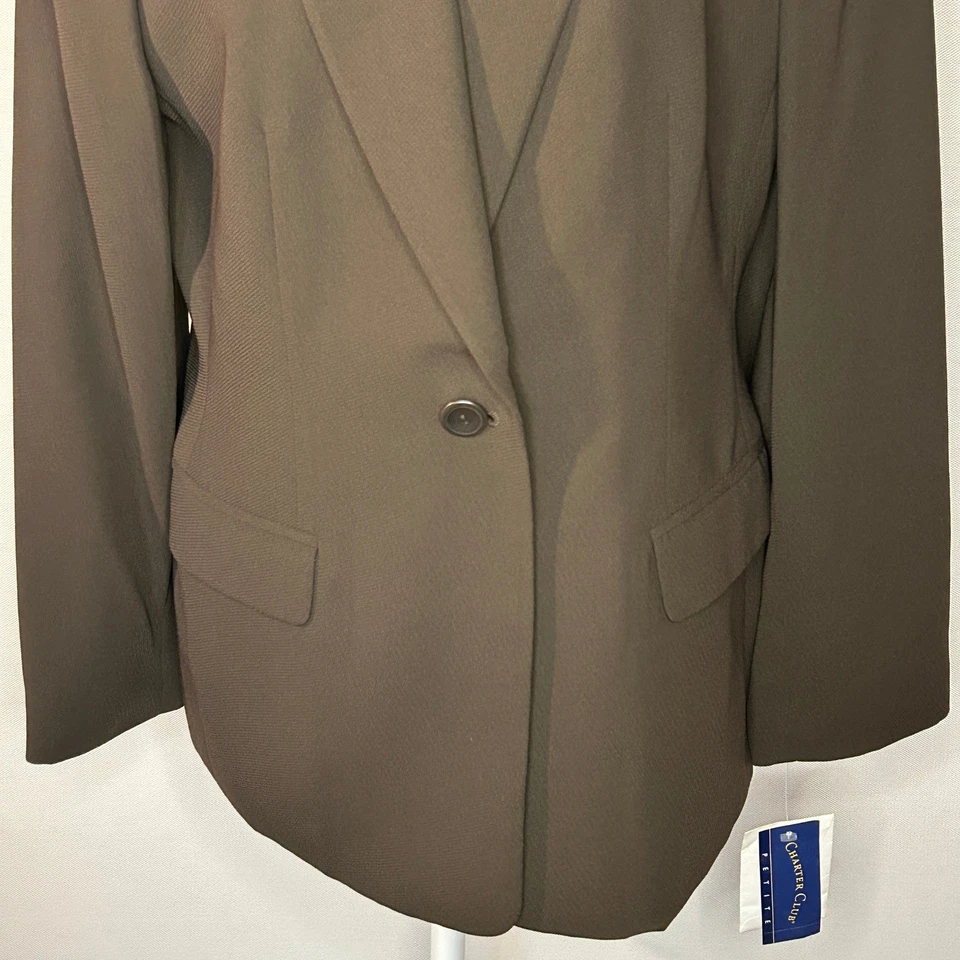 Charter Club Petite Vienna Brown Blazer Womens 10P Career Business Jacket NWT - Image 3 of 4