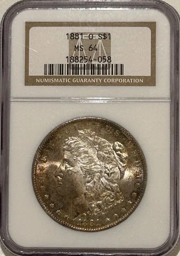 1881 O Morgan Silver Dollar NGC MS64 Better Date Morgan/Toned