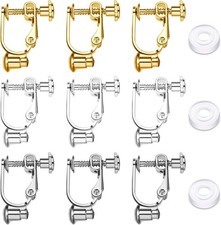 18 Pieces Clip-On Earrings Converter Components with Post for Non-Pierced Ears C