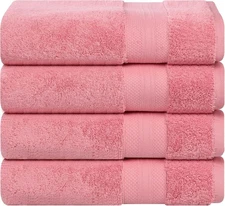 Turkish Cotton Bath Towel Set of 4, Body Towels for Shower, Guest Bath, Home ...