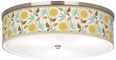 Liz Modern Ceiling Light Flush Mount Fixture 20 1/4'' Brushed Nickel Dahlia Shade