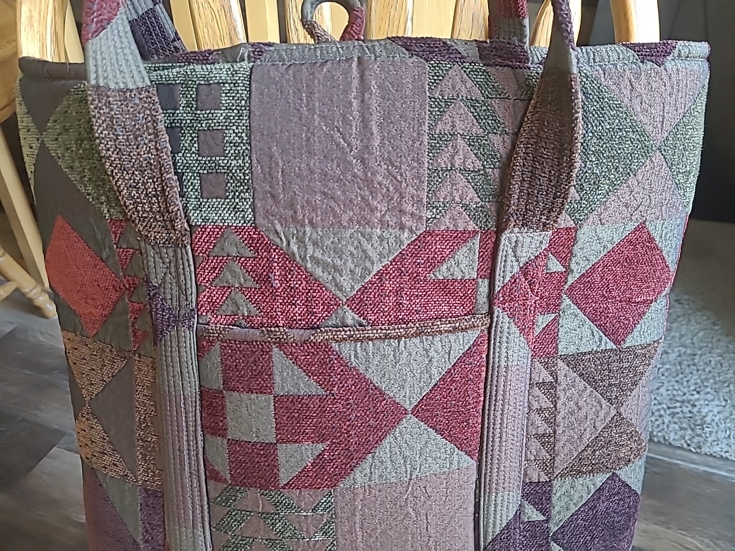 Donna Sharp Quilted Patchwork Brown Earth Tote La… - image 8