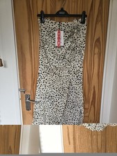 BNWT Cider Leopard Print Ruched Drawstring Split Satin Maxi Skirt Size M