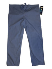 NEW Landau 7602 BCP Unisex Reversible Scrub Pants Blue Medium Drawstring Medical