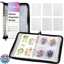 Eastvio 5-in-1 Sticker Organizer Book Reusable A5 Storage Binder