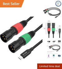 1M USB Type C to Dual XLR Cable - Durable Audio Adapter for Live Performances