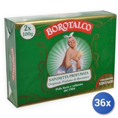 36x Pack Borotalco Seifenschale 100 Gramm 2 Stück Transparent