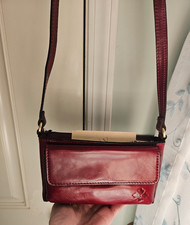Patricia Nash Vintage Distress Dovera Oxblood Red Crossbody Purse -Stunning