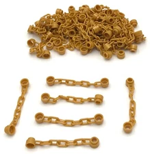 Lego 50 New Pearl Gold Chain 5 Links Castle Chainlink Pieces
