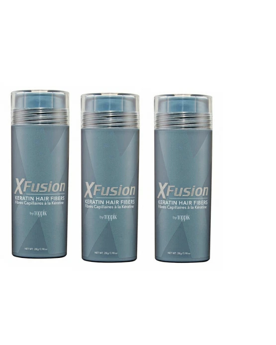 XFusion Keratin Black Dark Brown Medium Brown Hair Fiber Fiber 28g Fast Shippi - Image 2 of 4