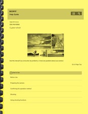 Sony Cyber-Shot DSC-RX100 III DSC-RX100M3 Camera HELP GUIDE