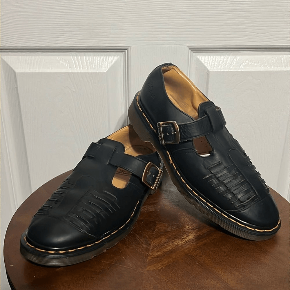 Dr. Martens 8064 Mica Woven Black Leather Sandals Loafers Men\'s Size 9 UK 7 Dr. Martens Mica Sandal Unisex Black Sandals 24551001 main image 3