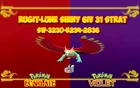 Pokemon Ecarlate / Pokemon Violet : Rugit-Lune Shiny 6 IV strat + bandeau choix