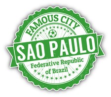 Sao Paulo City Brazil Grunge Travel Stamp Car Bumper Sticker Decal 5
