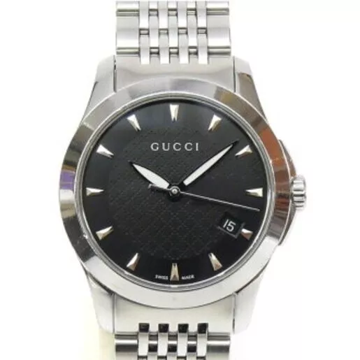 Montre Bracelet Femme GUCCI Quartz G Timeless 126,5 Cadran Noir Montre Japon Occasion