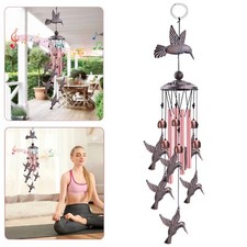 Hummingbird Wind Chimes 38" Metal Hanging Bells Outdoor Home Decor Memorial Gift