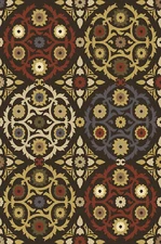 Brown Transitional Area Rug 5x7 Casual Geometric Floral Carpet -Actual 5'2"x7'2"