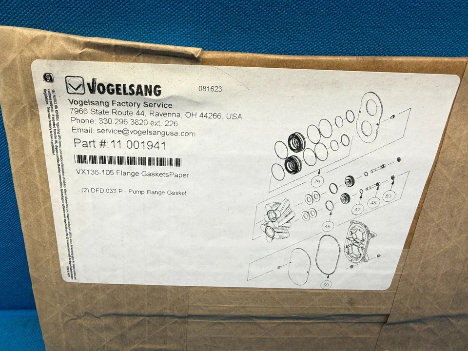 Junta de brida de bomba lóbulo rotativo Vogelsang 11.001941 VX136-105 Foto 3 de 4