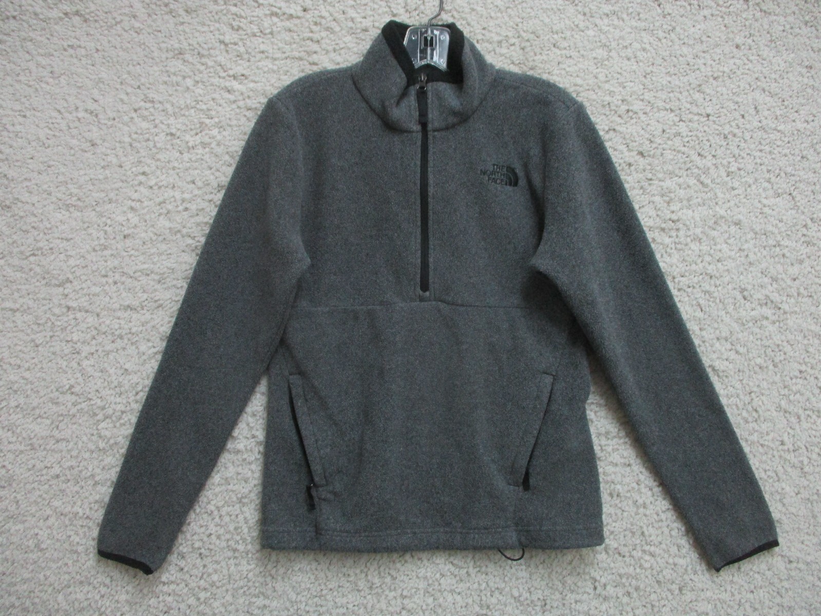 The North Face Gray Fleece Half-Zip Sweater Jacket with Pockets for Women Size S
