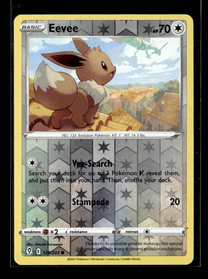 Pokemon Eevee 125/203 Evolving Skies Reverse Holo Common 5 Card Lot 