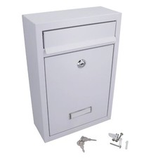 Cassetta postale lettere stile moderno bianca porta parete metallo cancello c...