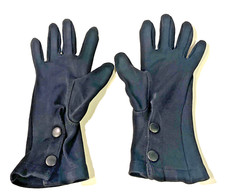 Shalimar Gloves Wrist Womens Cloth Size 6.5 Black Nylon Stitched 2 Snaps Vintage
