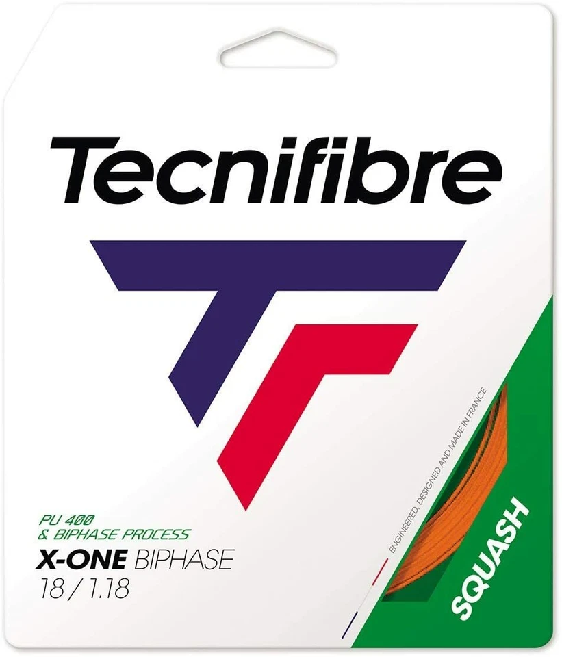 Tecnifibre X-ONE BIPHASE Squashschläger Schnur - 10 m - ORANGE - 1,18 mm